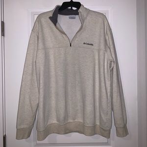 Columbia Khaki Quarterzip Sweater